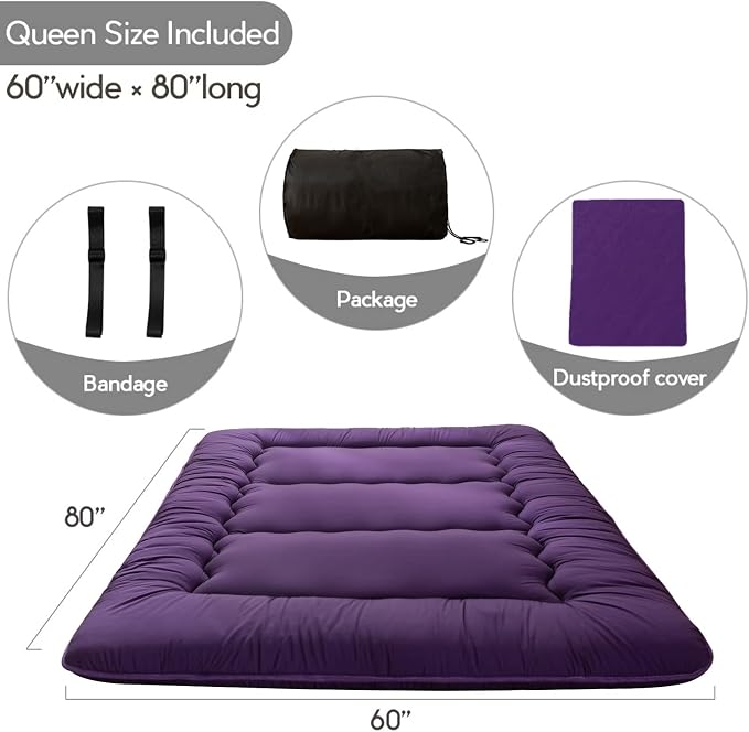 MAXYOYO Japanese Floor Futon Mattress, Roll Up Floor Mattress - Image 2
