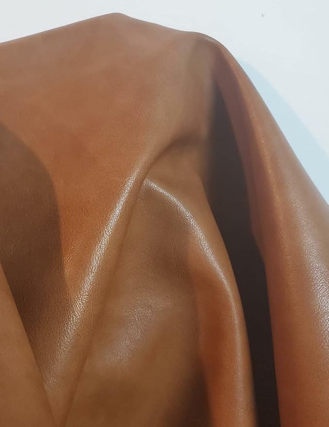 NAT Leathers | British Tan Soft Faux Vegan PU Leather by The Yard Synthetic - Image 8