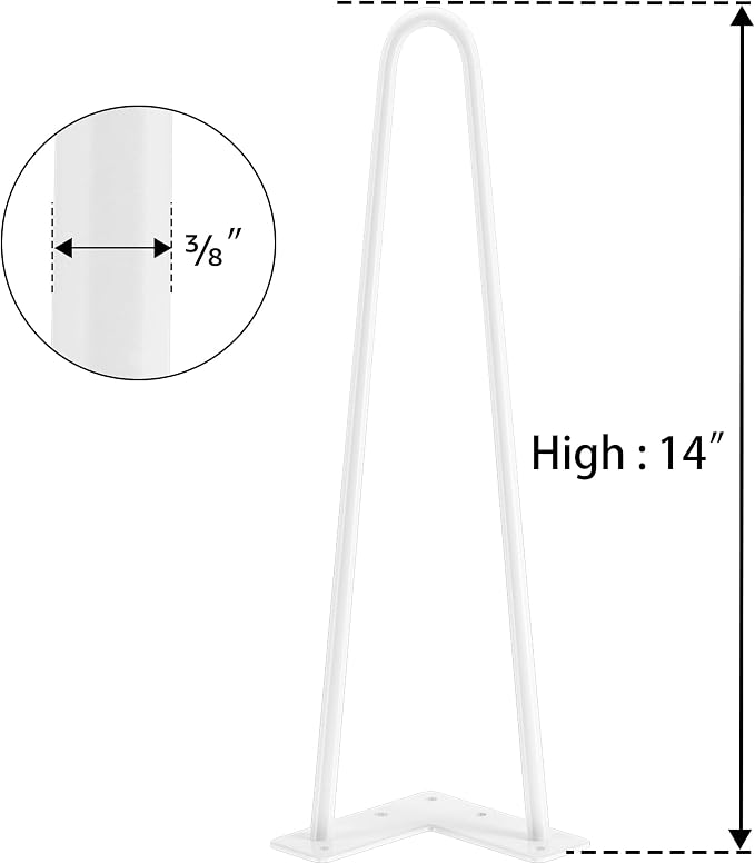 SMARTSTANDARD 14 Inch Heavy Duty Hairpin Furniture Legs, Metal Home DIY Projects - Image 8