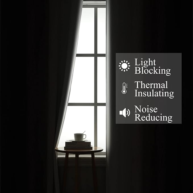 Estelar Textiler Purple and Grayish White Blackout Curtains 108 Inches Long - Image 3