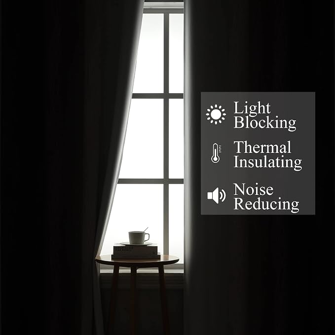Estelar Textiler Purple and Greyish White Blackout Curtains 45 Inch Length - Image 3