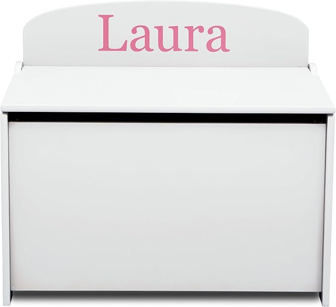 Delta Children Personalized MySize Deluxe Toy Box, Bianca White by DeltaChildren
