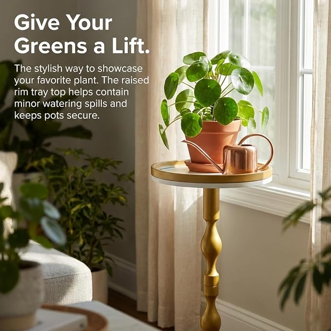 Small Round Gold Side Table, Drink Table - Image 9