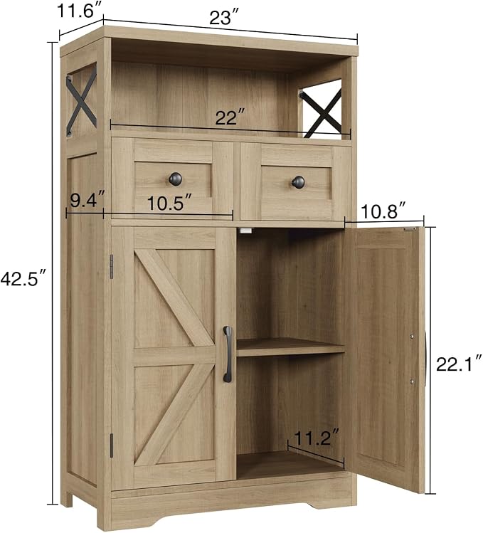 FiveWillowise Natural Storage Cabinet - Image 2