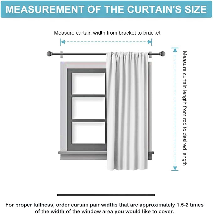 RYB HOME 54 inch Curtains for Living Room, Rod Pocket Thermal Insulated Small - Image 8