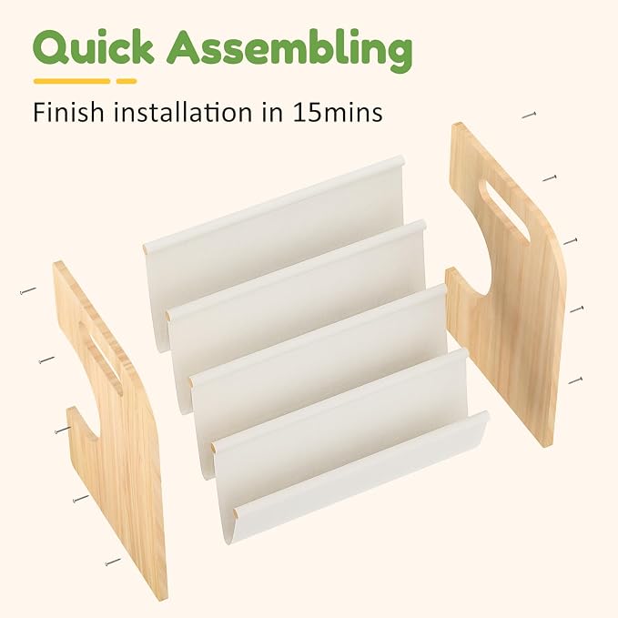 XiaZ Bookshelf for Kids Room Wooden Montessori Toddler Bookshelf Solid Pine - Image 5