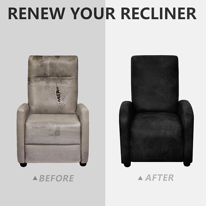 ANARACHON Recliner Chair Covers Leather Look Recliner Cover 4-Piece Slipcovers - Image 6