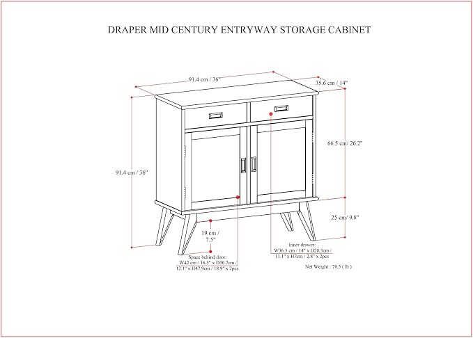SIMPLIHOME Draper Storage Cabinet - Image 3