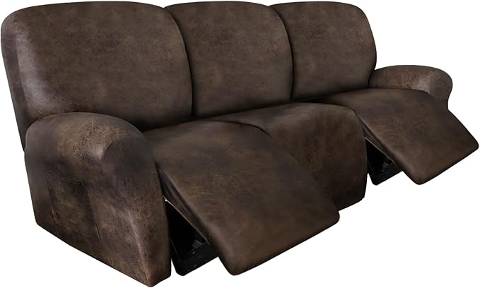 ANARACHON Leather Look Recliner Couch Cover 8-Piece Recliner Sofa Slipcovers 3 by ANARACHON