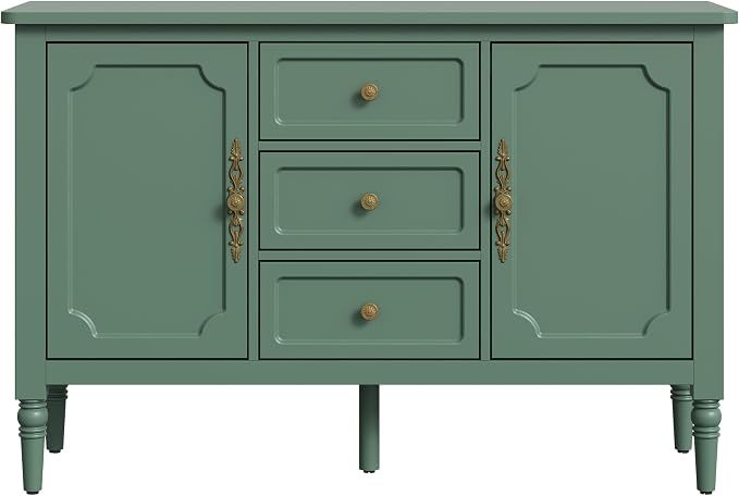 FansaFurn Green Storage Cabinet, Mid-Century Buffet Cabinet - Image 9