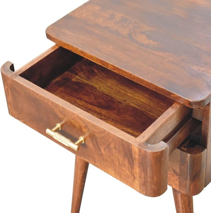 Scandinavian Design Chestnut T-Bar Nightstand - Image 7