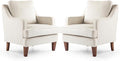 VINGLI Beige Accent Chairs Set of 2, Mid Century Modern Chairs, Upholstered by VINGLI