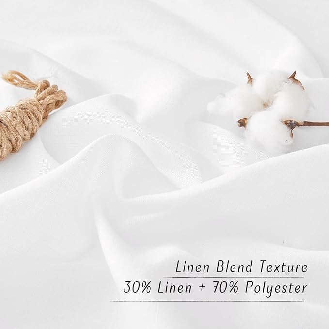 NICETOWN White Linen Doorway Curtains 80 inches Long, Grommet Thick Linen Weave - Image 5