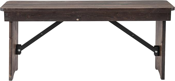 Flash Furniture HERCULES 40" x 12" Folding Farm Bench, Solid Pine Entryway - Image 8