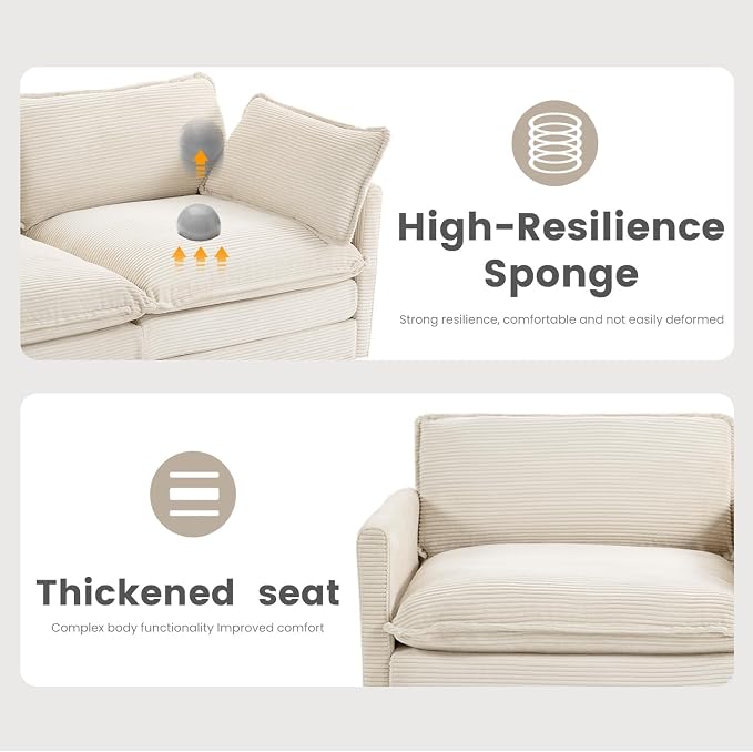 78'' Modular Sectional Cloud Couch - Image 8