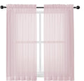 OWENIE Sheer Curtains 54 Inch Length 2 Panels Set, Blush Sheer Curtain by OWENIE
