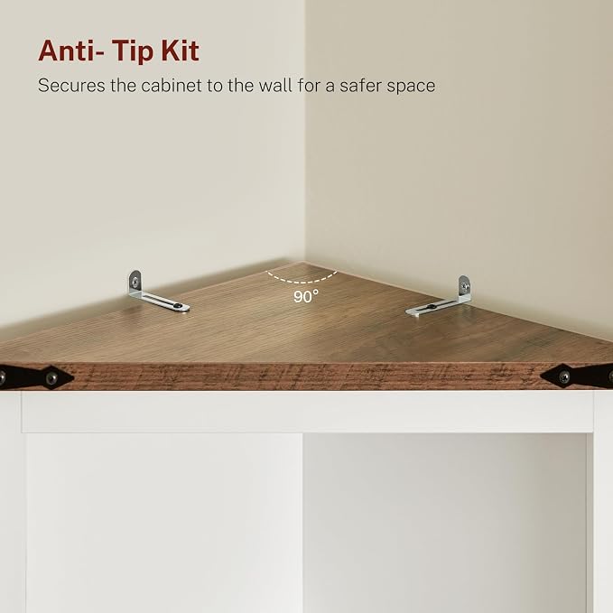 TEENFON Farmhouse Corner Cabinet, Bathroom Cabinet - Image 7