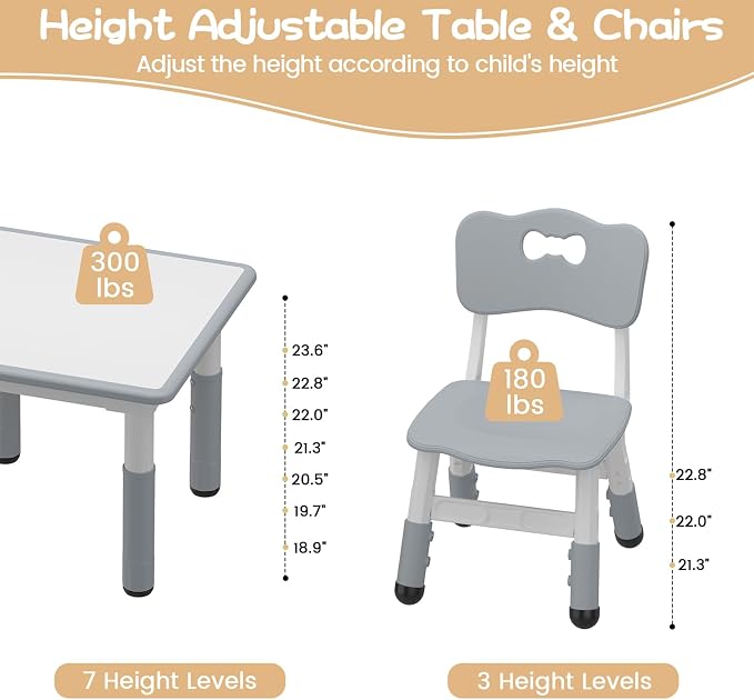 GAOMON Kids Table and 2 Chairs Set - Image 4
