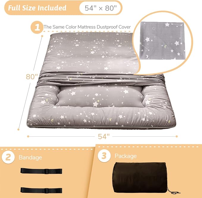 MAXYOYO Grey Constellation Japanese Futon Mattress, Tatami Mat Portable Camping - Image 2