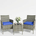 3 Piece Outdoor Patio Furniture Set, All-Weather PE Rattan Wicker Chairs by Garvee