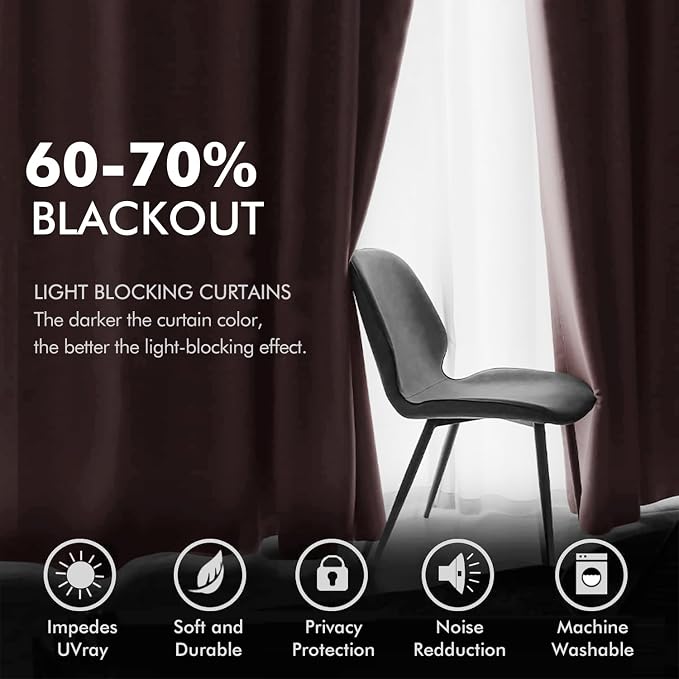 MIULEE Blush Pink Velvet Curtains Thermal Insulated Soundproof Room Darkening - Image 4