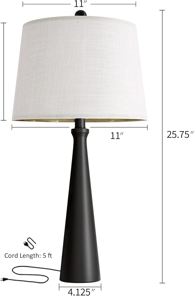 Oneach 25.75" Table Lamps for Living Room, Bedside Lamp 3-Way Dimmable Touch - Image 2