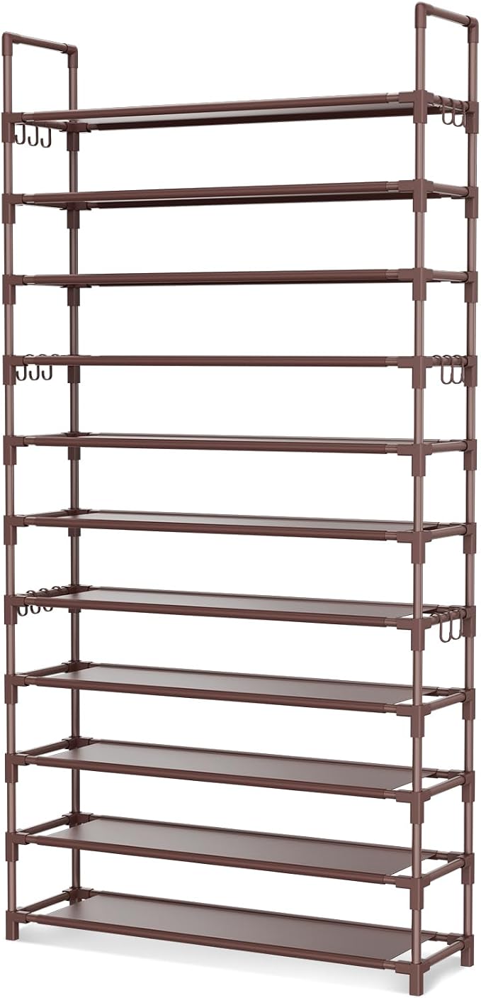 LANTEFUL 11 Tiers Tall Shoe Rack Holds 55 Pairs of Shoes - Image 8