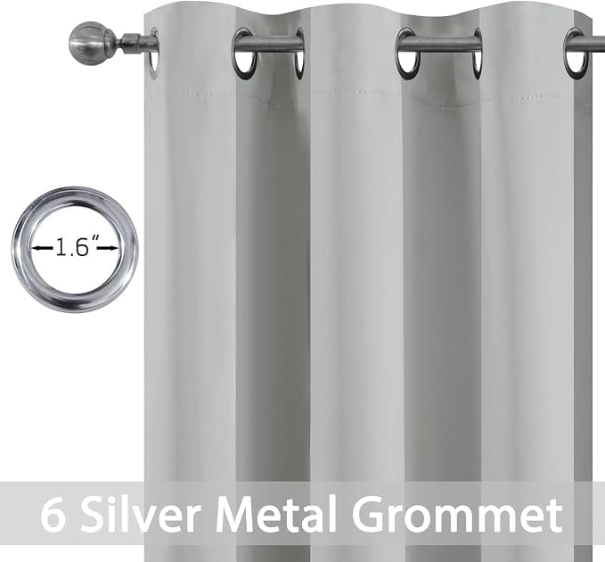 Yakamok Room Darkening Grommet Window Drapes Thermal Insulated Light Blocking - Image 2