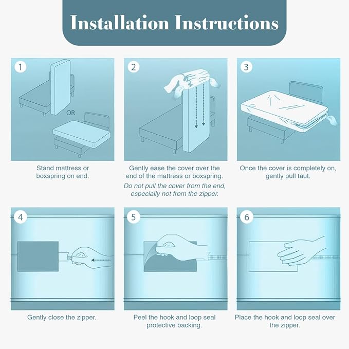 Utopia Bedding Mattress Protector Zippered Short Queen Size, 100% Waterproof - Image 6
