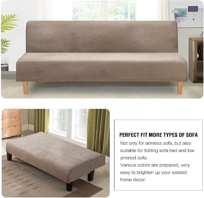 H.VERSAILTEX Real Velvet Futon Cover Armless Sofa Covers Sofa Bed Covers - Image 5