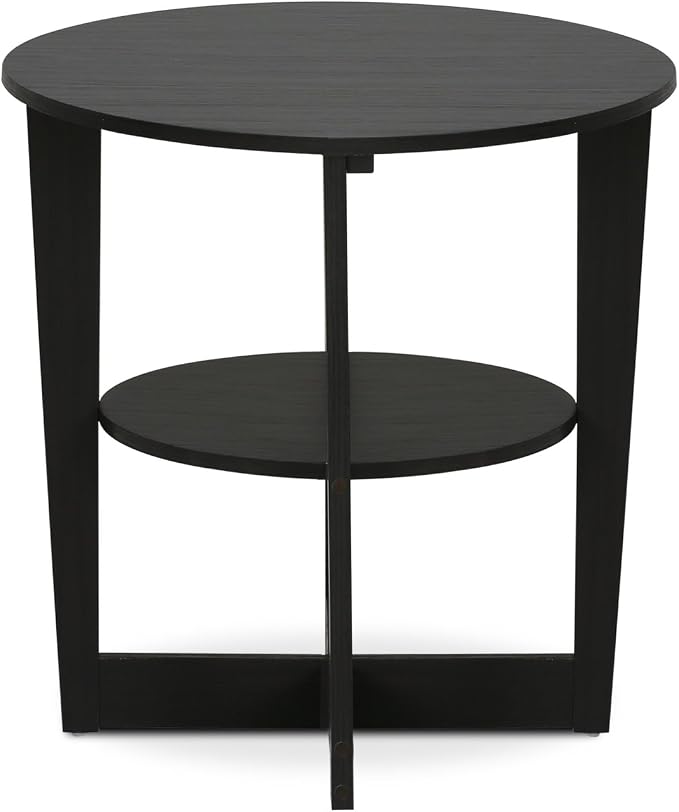 Furinno JAYA Side Table, 2-Tier Round Modern End Table - Image 8