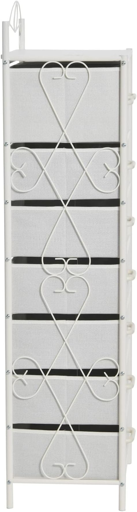Household Essentials Scandinavian White Iron & Wood Tower Dresser - Image 5