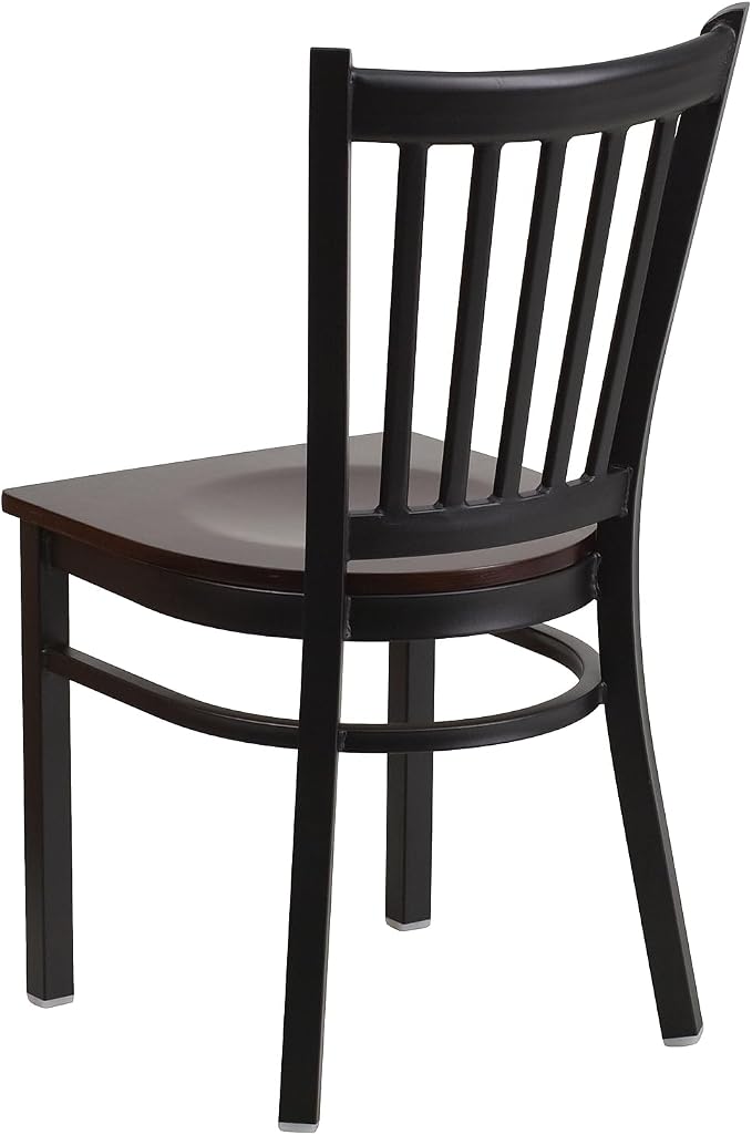 Flash Furniture 2 Pack HERCULES Series Black Vertical Back Metal Restaurant - Image 5