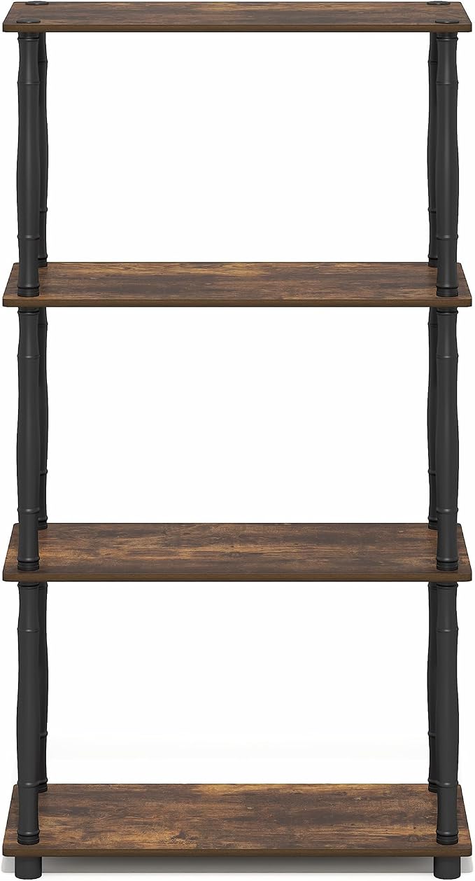 Furinno Turn-N-Tube Storage Shelves, 4-Tier Open Frame Book Shelf, Standing - Image 7