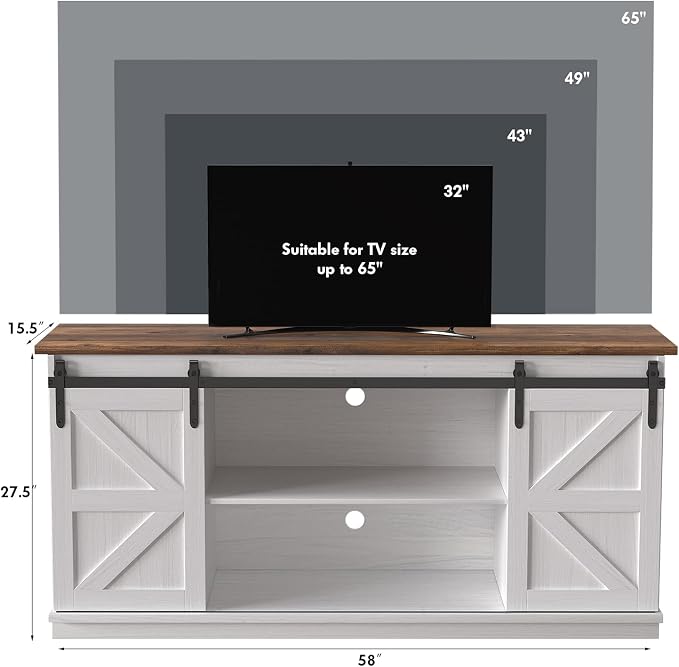 JUMMICO TV Stand for 65 Inch TV, Entertainment Center - Image 5