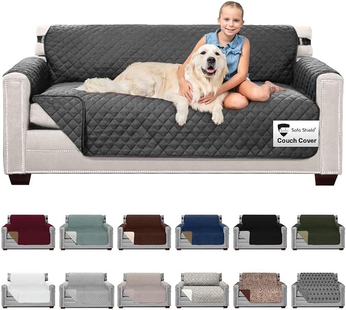 Sofa Shield® Couch Slip Covers for Dogs, Reversible Furniture Protector by SofaShield