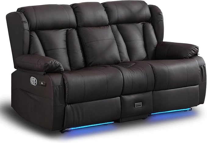 Loveseat Recliner Sofa, RV Recliner Couch, Manual Reclining Loveseat by WISHDEER