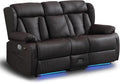 Loveseat Recliner Sofa, RV Recliner Couch, Manual Reclining Loveseat by WISHDEER