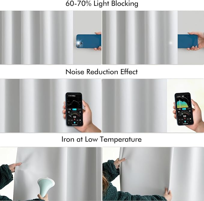 MIULEE Back Tab Light Blocking Curtains 108 Inch Long 2 Panels Set - Image 5