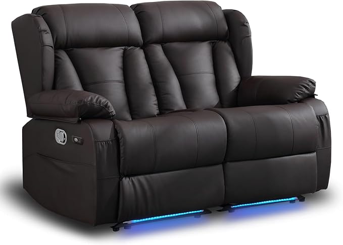 58.3" Reclining Loveseat Sofa, RV Loveseat Recliner Couch by WISHDEER