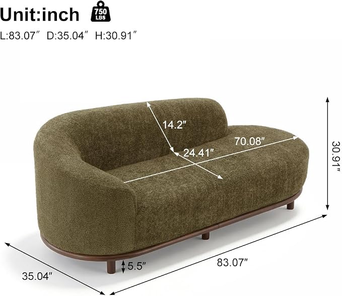 Christopher Knight Home Bouclé Chaise Lounge Sofa Mid Century Modern - Image 2