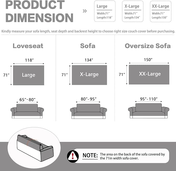 DREAMINGO Modern Chenille Couch Cover Blanket Washable Sofa Covers - Image 2