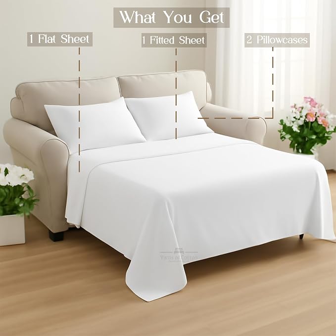 Yarns of Cotton Sleeper Sofa Bed Sheet Set - Image 9
