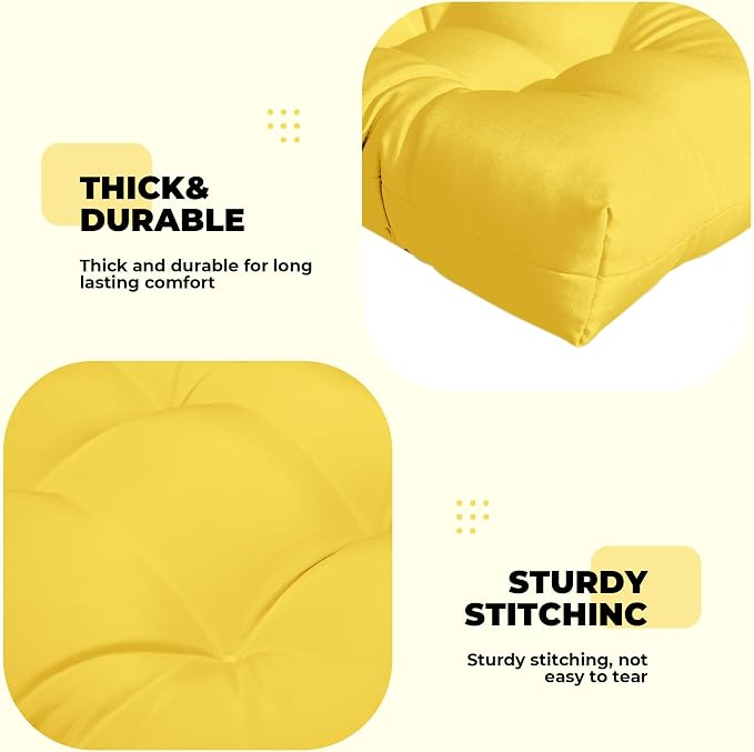 DANGHOOGY Wicker Chair Cushions, Waterproof Outdoor Loveseat Cushions - Image 5