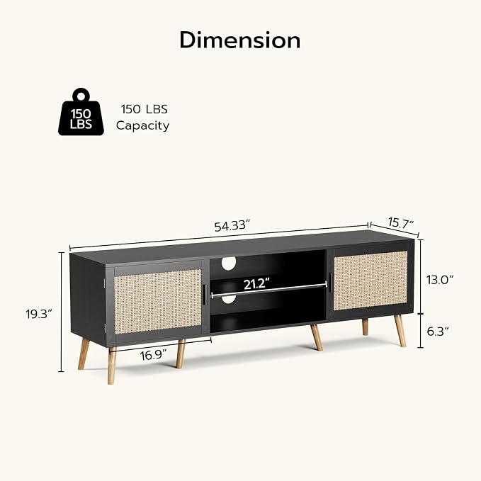 ZttRiee TV Stand for TVs up to 65'', Entertainment Center - Image 2