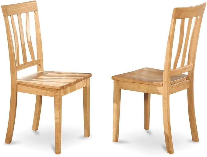 East West Furniture ANC-OAK-W Antique Dining Room Chairs - Image 6