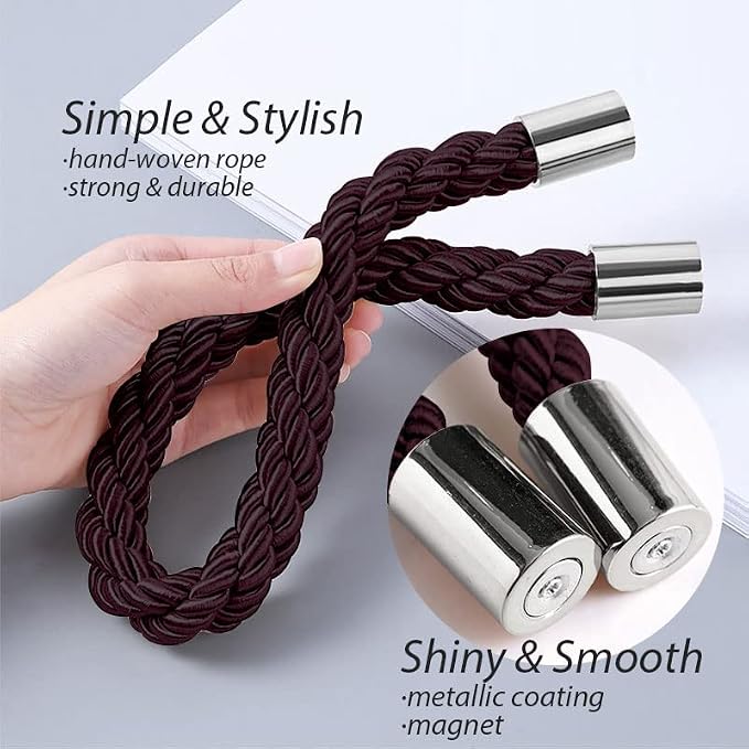 NICEEC 6 Pack Strong Magnetic Curtain Tiebacks Modern Simple Style Drape Tie - Image 3