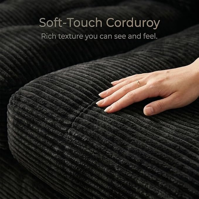 69" Corduroy Loveseat Sofa in a Box, High-Density Foam Couch, No Assembly - Image 6
