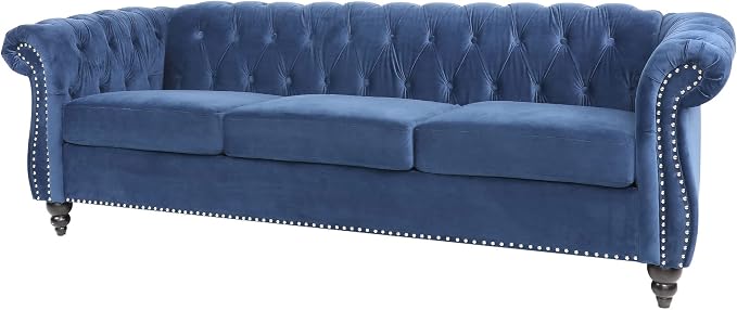 RARZOE Modern 2 Pieces Living Room Sofa Set, Contemporary Tufted Button Velvet - Image 7