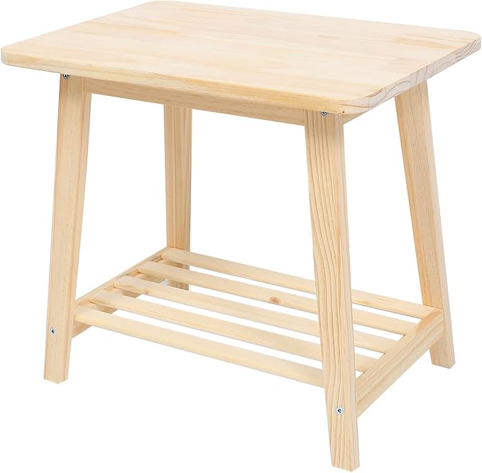 KESYOO Nordic Style Small Sofa Corner Table Solid Wood Bedside Shelf Minimalist by KESYOO